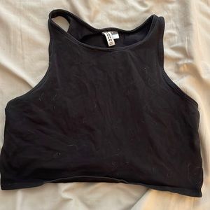 Divided H&M Black Cropped Workout Top